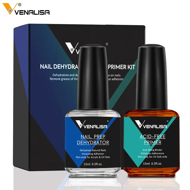 VENALISA Nail Prep Dehydrator Set Acid Free Primer Adhesive Desiccant Acrylic Nails Bonder Gel Balancing Oil Skin Solutions  beautylum.com   