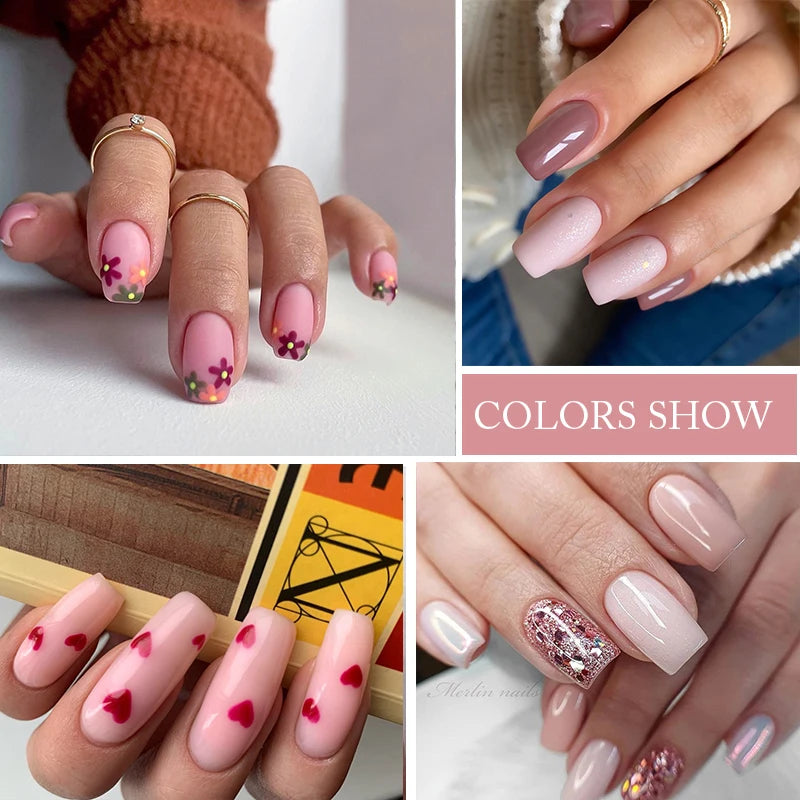Pink Glitter Sequin Gel Nail Polish - Shimmering Manicure Varnish for Glamorous Nails