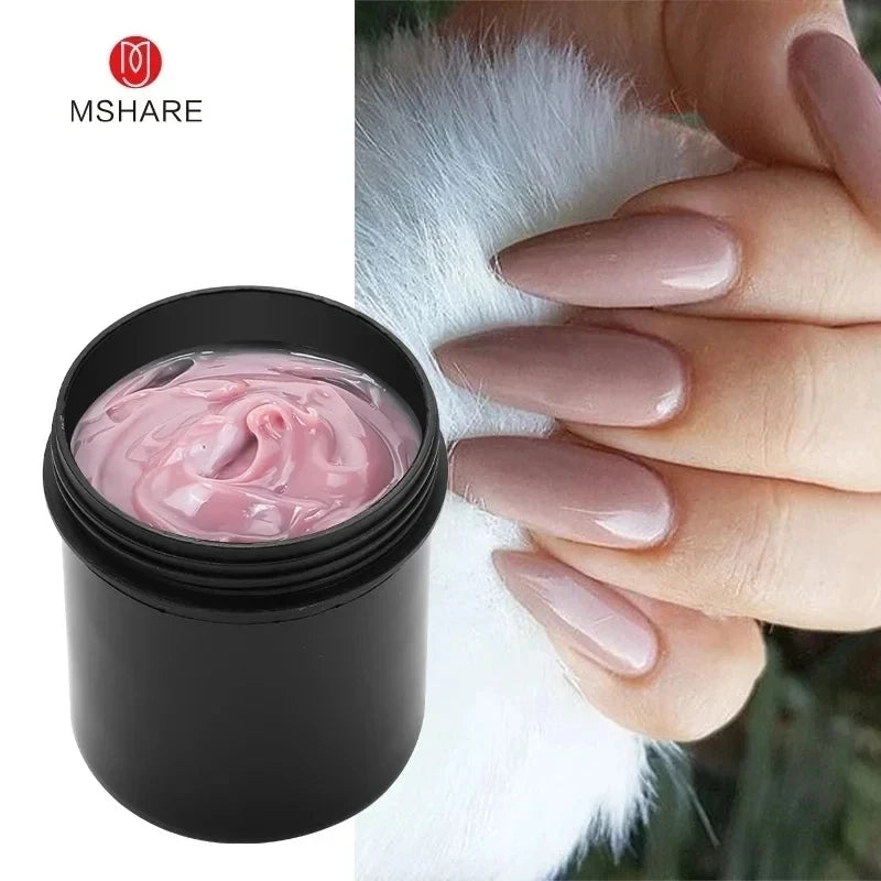 MSHARE 150ml Jelly Gel Builder Nail Extension Gel Cream Medium Soft Cover Shade Pink White Fast Extending UV Nail Hard Gels  beautylum.com   