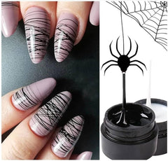 Spider Web Wire Drawing Gel Nail Polish Set: Vibrant & Creative Art