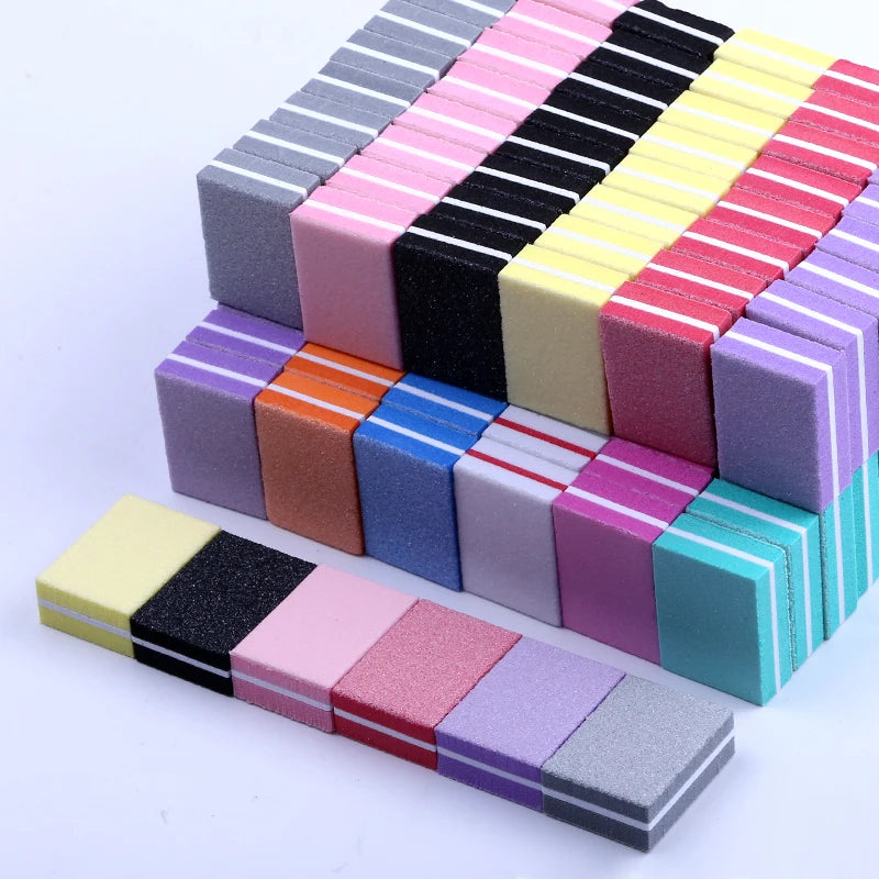 Dual-sided Colorful Sponge Nail File Blocks for Precise Manicure Care