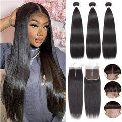 Brazilian Body Wave Hair Bundle Set with Lace Closure: Luxurious Remy Extensions