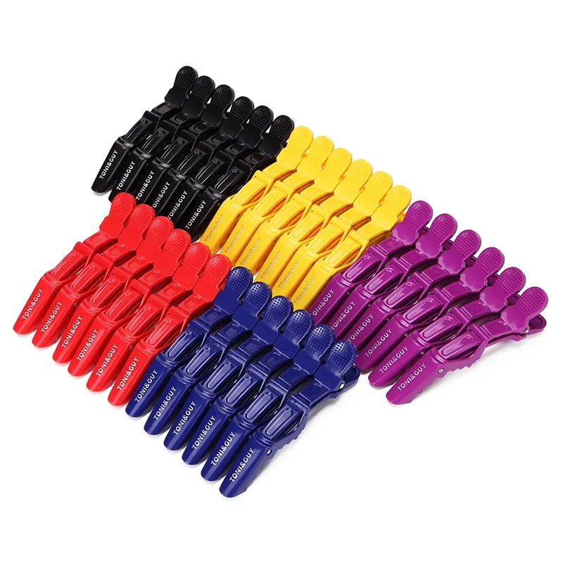 6pcs/lot Plastic Hair Clip Hairdressing Clamps Claw Section Alligator Clips Barber For Salon Styling Hair Accessories Hairpin  beautylum.com   