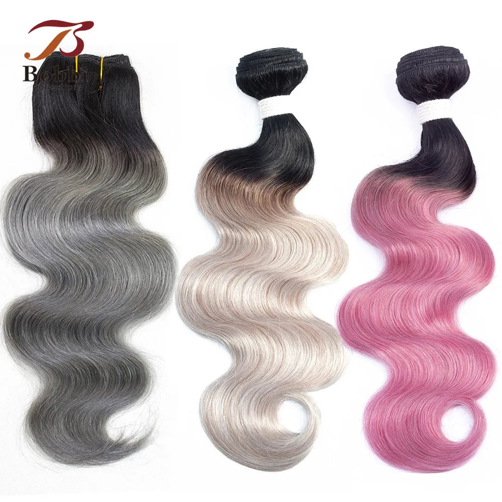 Vibrant Ombre Human Hair Extensions - Bobbi Collection: Lively Color Blend for Natural Look