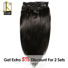 Brazilian Remy Seamless Clip In Hair Extensions: Natural, Stainless Steel Clips - Glamorous Look, Easy Application