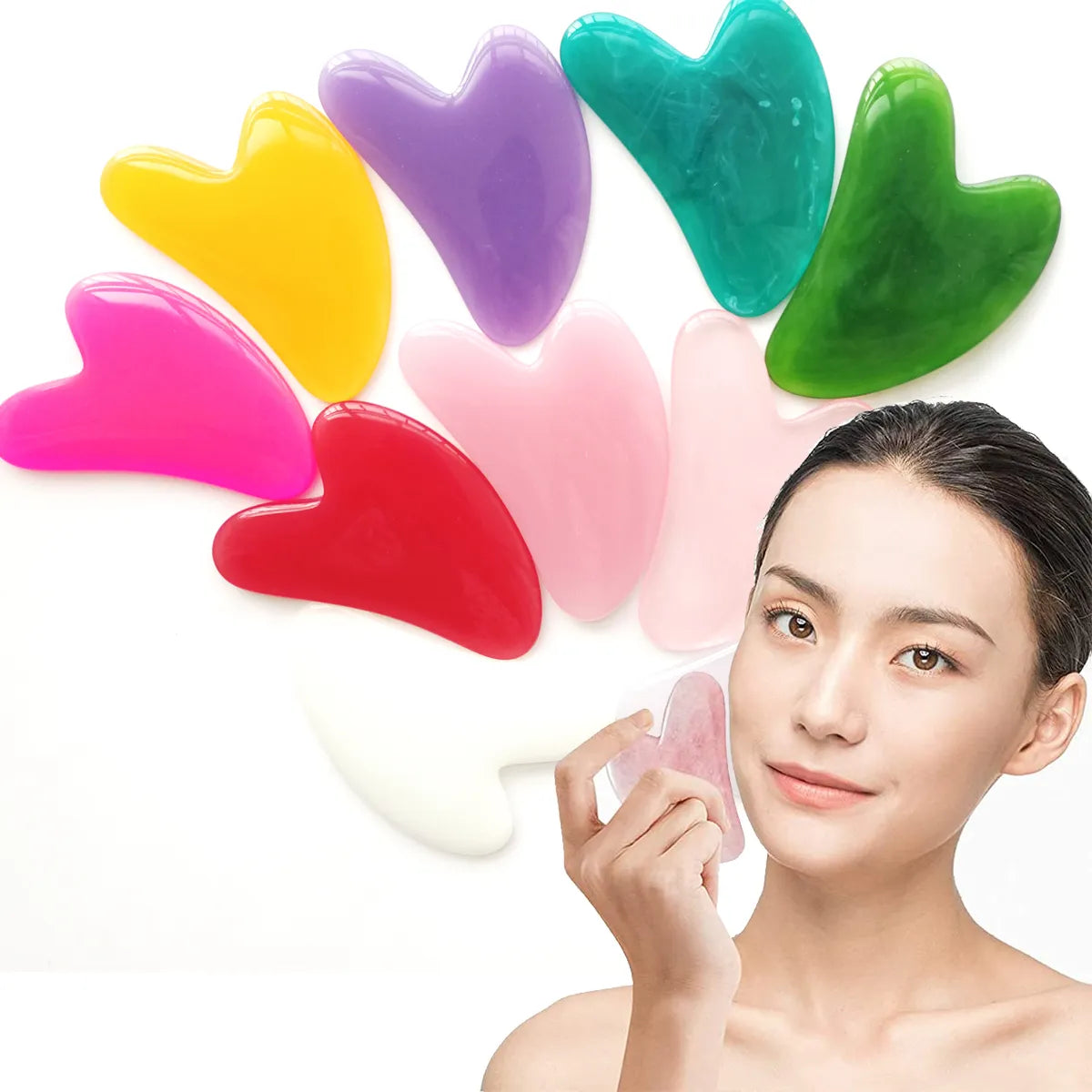 Heart Resin Gua Sha Massage Board Acupoint Beeswax Guasha Acupuncture SPA Massager Scrapers Tools For Face Neck Back Body Care  beautylum.com   
