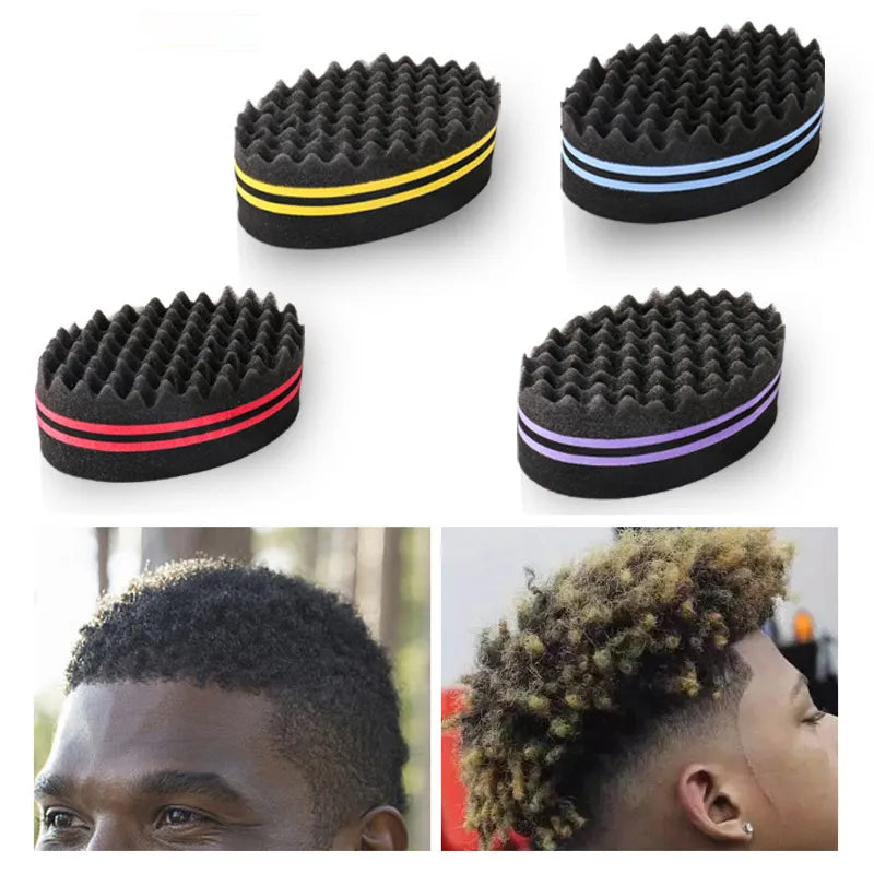 Oval Double Sides Magic Twist Hair Brush Sponge Brush For Natural Afro Coil Wave Dread Sponge Brushes Hair Braids Braiding Hair  beautylum.com   
