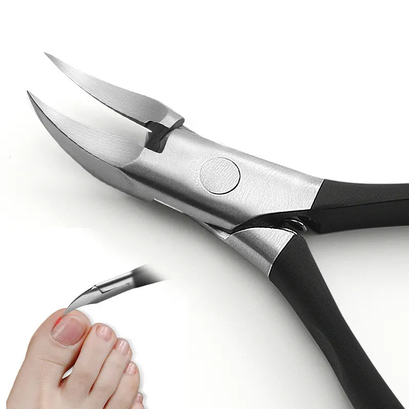 Paronychia Improved Stainless steel nail clippers trimmer Ingrown pedicure care professional Cutter nipper tools feet toenail  beautylum.com Black (gift box)  