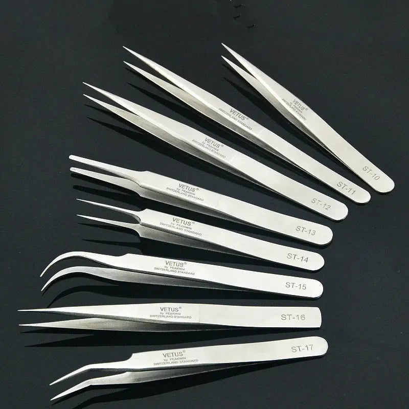 1pcs New Stainless Steel Industrial Anti-static Tweezers watchmaker Repair Tools Excellent Quality  beautylum.com TS11  