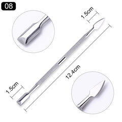 Stainless Steel Cuticle Pusher Tool: Professional Manicure Pedicure Care