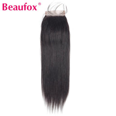 Beaufox Brazilian Straight Lace Closure - Premium Remy Hair