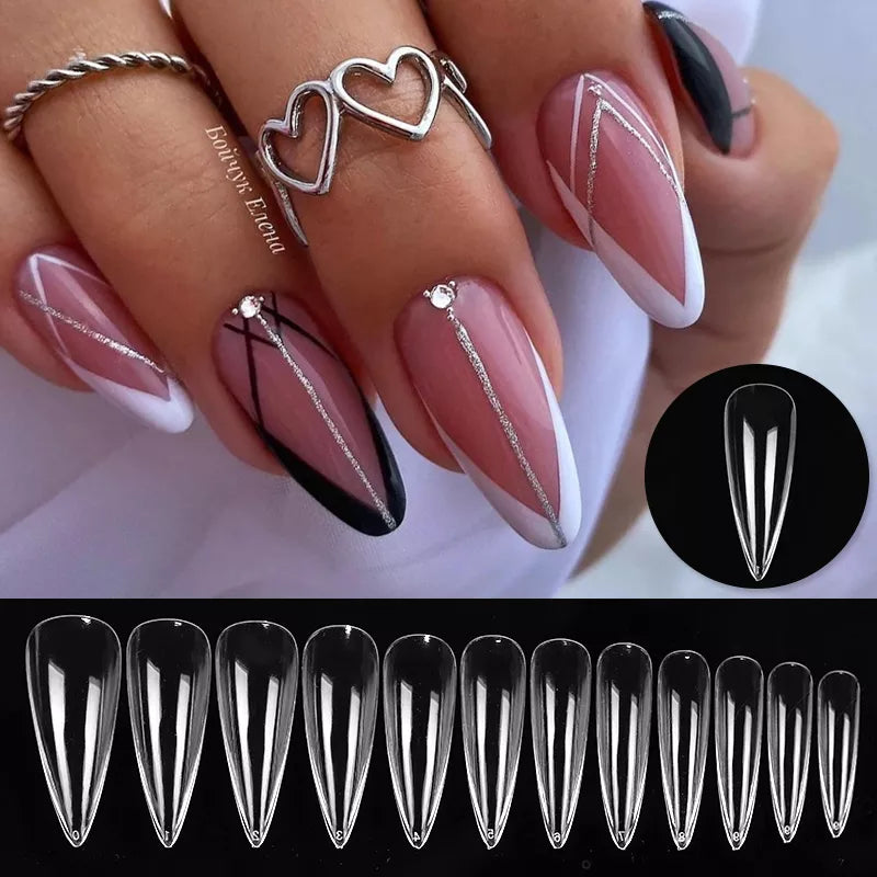 Soft Gel Coffin Tips Nail Extension Kit: Easy, High Quality, Safe Usage, Professional Finish