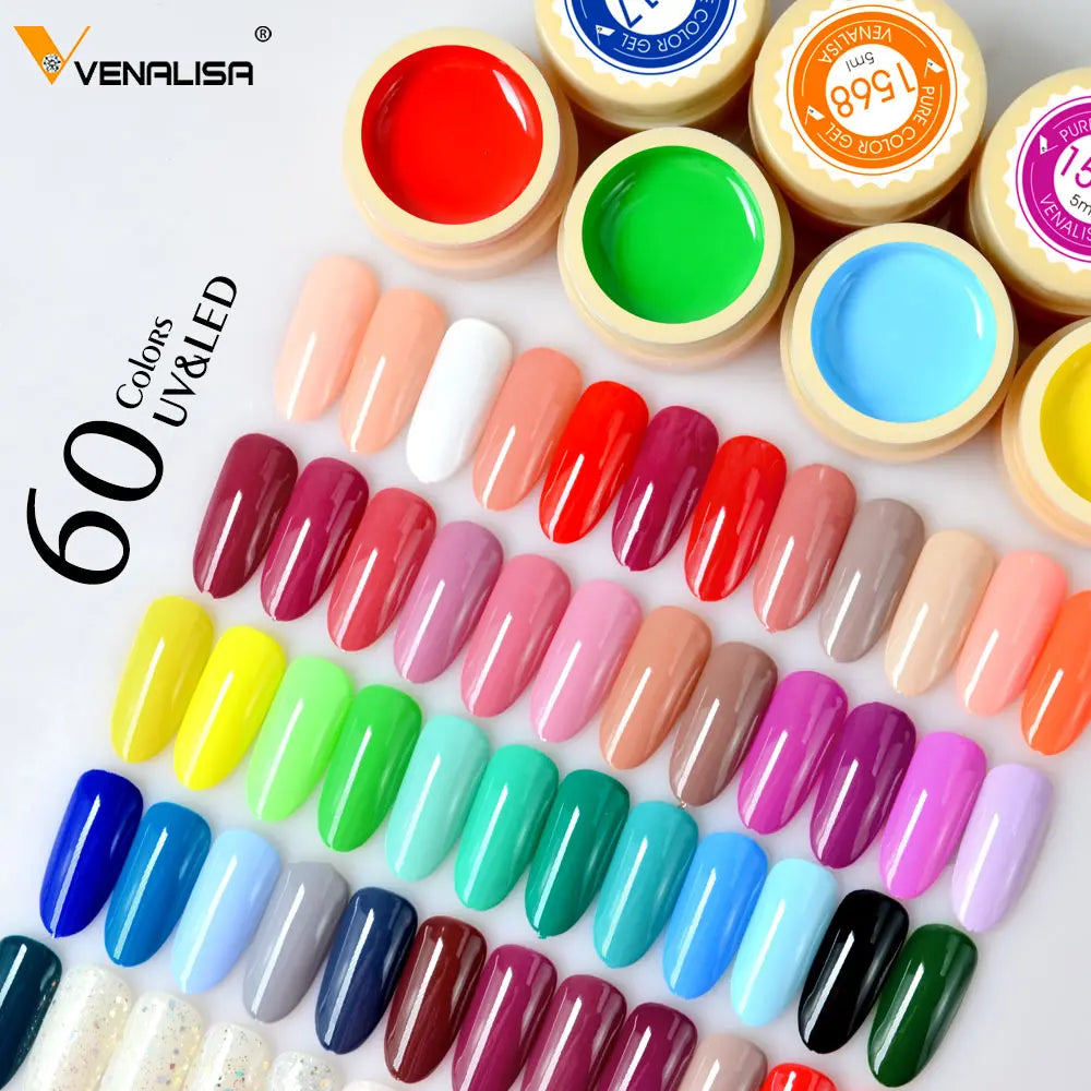 Venalisa 60 Color UV Gel Polish Set for Professional Nail Art