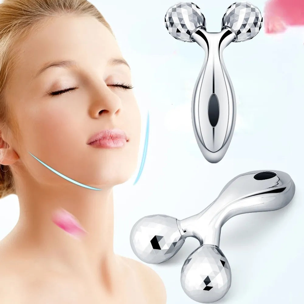 3D Roller Massager Face Massage Y Shape 360 Rotate Thin Face Body Shaping Relaxation Lifting Wrinkle Remover Facial Massage  beautylum.com   