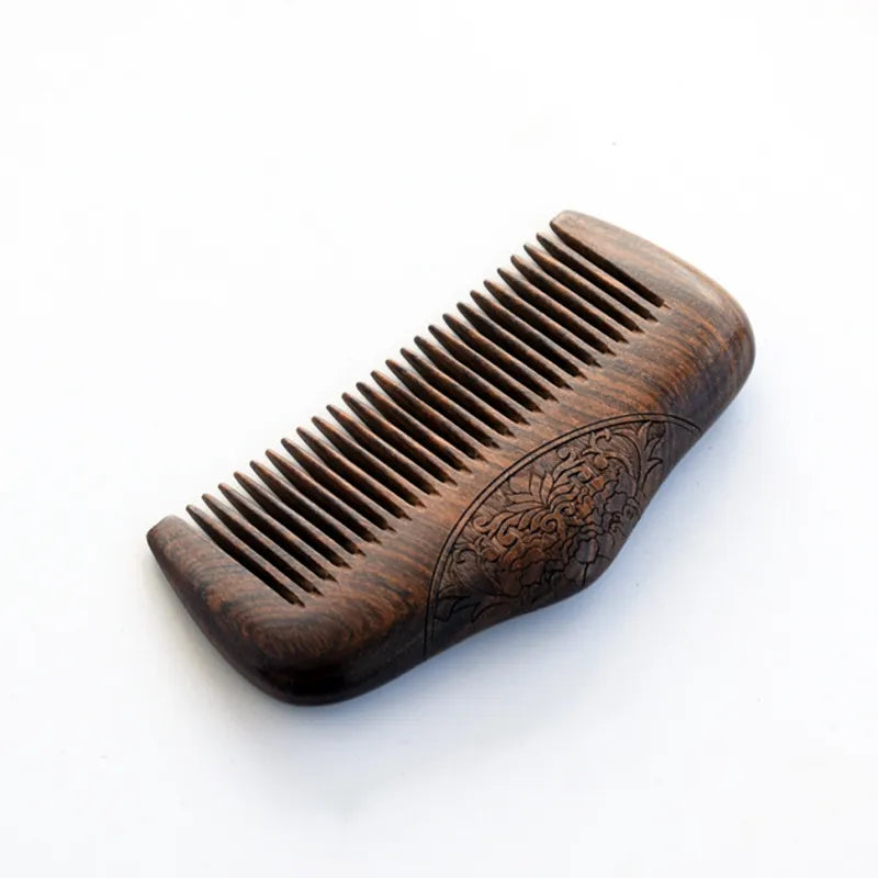 Pocket Wooden Comb Natural Black Gold Sandalwood Super Narrow Tooth Wood Combs No Static Lice Beard Comb Hair Styling  beautylum.com   