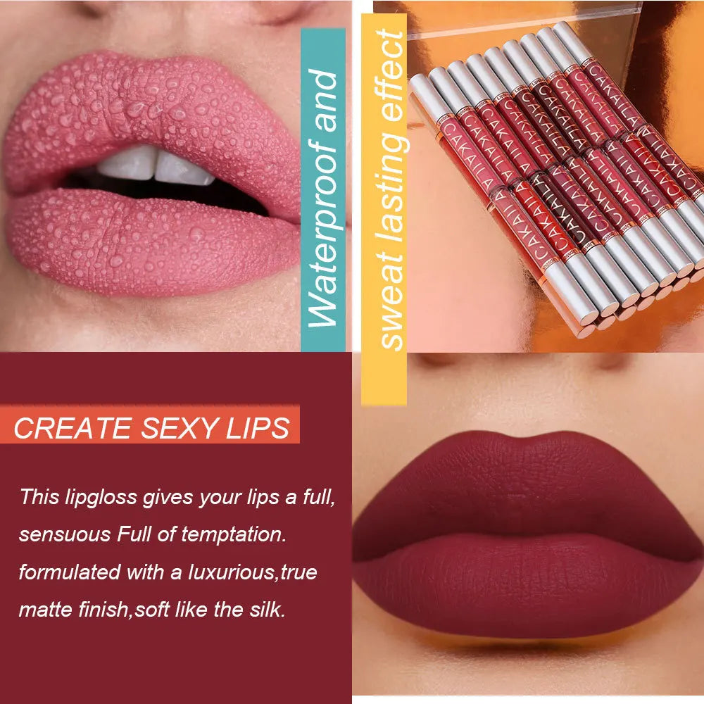 18 Colors Matte Lipgloss Wholesale Cheap Liquid Lipstick Makeup Lip Color Batom Long Lasting Sexy Red Pink Nude Lip Gloss Bulk  beautylum.com   