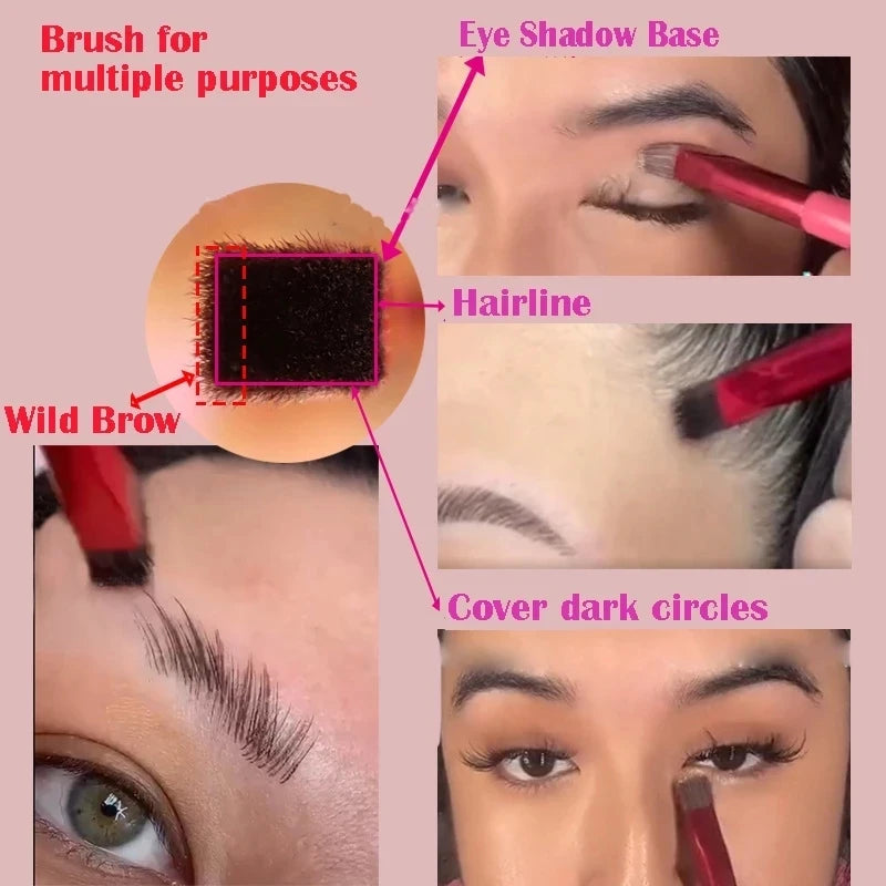 Wild Eyebrow Brush Multifunction Simulated Eyebrow Makeup Brushes Contour Eyeshadow Concealer Square Make Up Brushes Beauty Tool  beautylum.com   