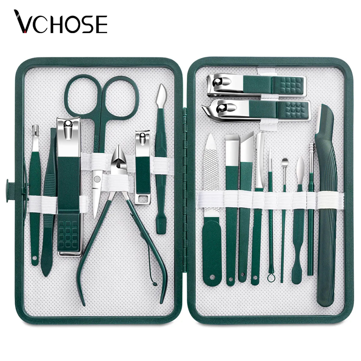 Stainless Steel Manicure Kit: Professional Grooming Set for Nails