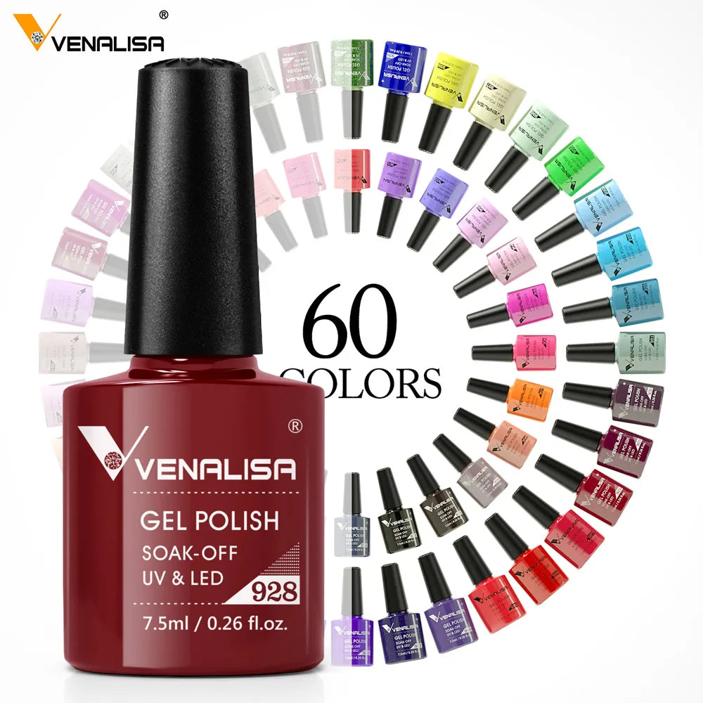 Venalisa nail gel polish 60 color high quality product nail art soak off odorless organic UV gel nail polish varnish gel lacquer  beautylum.com   