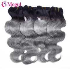 Ombre Black to Grey Body Wave Remy Hair Extensions - Silvery Charm