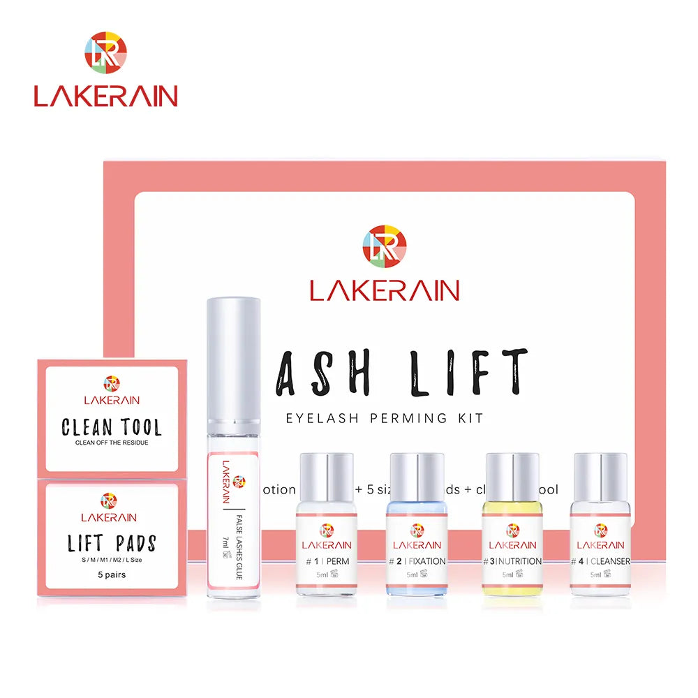Lakerain Lash Lift Kit Semi-Permanent Eyelash Lifting Perming Lotion Fixation Glue Curly Lasher Beauty Salon Home Use Pro Kit  beautylum.com as shown  