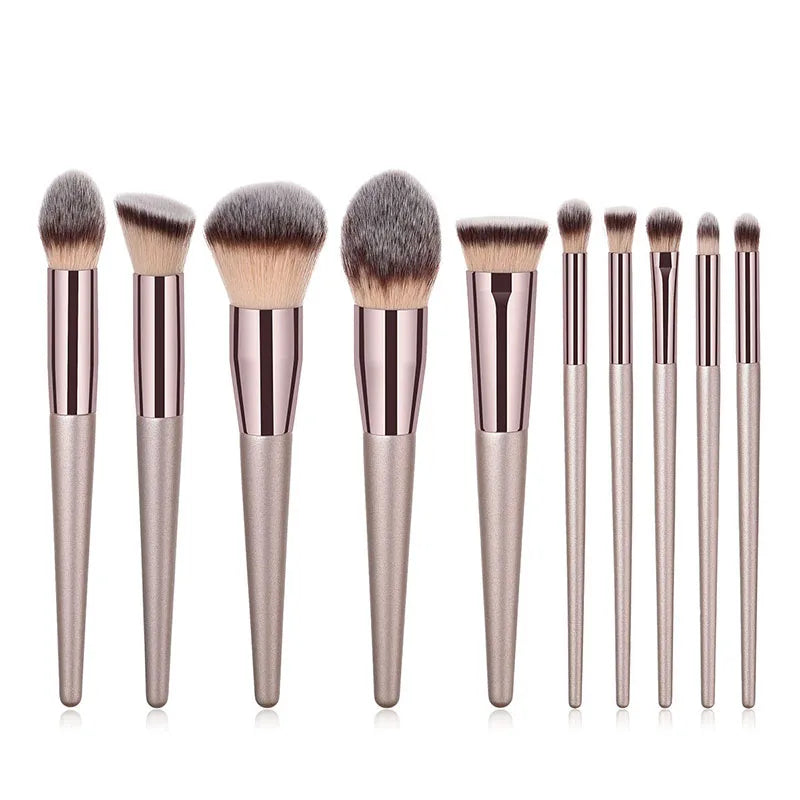 Luxurious Champagne Makeup Brushes Set: Elevate Your Beauty Routine