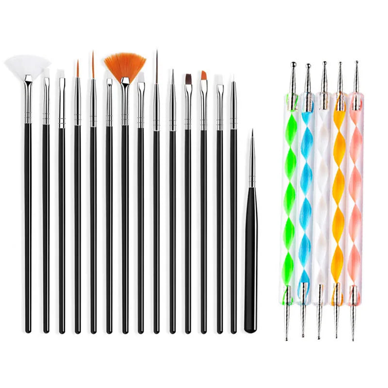 Nail Brushes Set Professional Nail Supplies For Acrylic UV Gel Drawing Dotting Manicure Nail Art Design Tools Makeup Accessorie  beautylum.com   