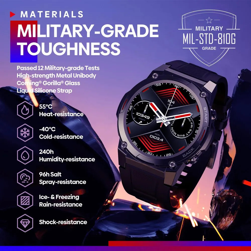 Zeblaze VIBE 7 PRO Military Toughness Smartwatch: Crystal Clear Voice Calls