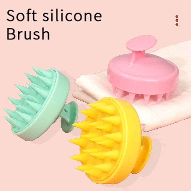 Portable Silicone Shampoo Brush Soft Scalp Massage Brush Hair Washing Comb Shower Washing Bath Brush Hair Care Styling Tool  beautylum.com   