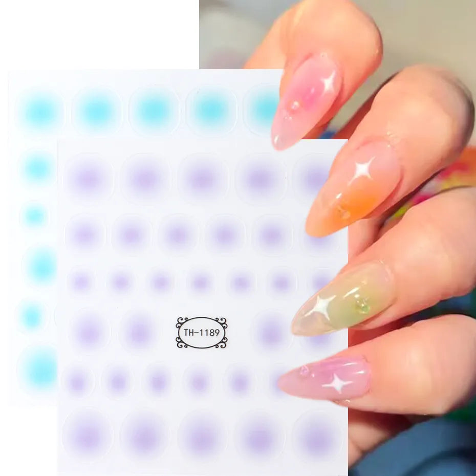 Pink Blusher Gradient Nail Art Sticker Manicure Set