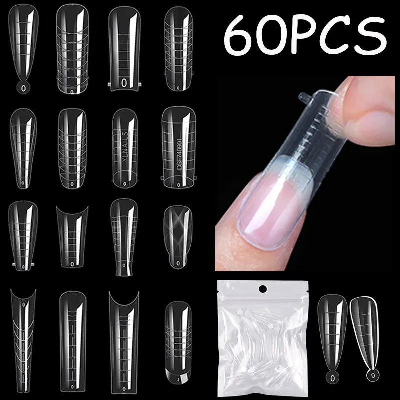 Extension False Nails Art Tips Acrylic Fake Finger Gel Polish Mold Sculpted Full Cover Press on Nails Manicures Accessories Tool  beautylum.com   