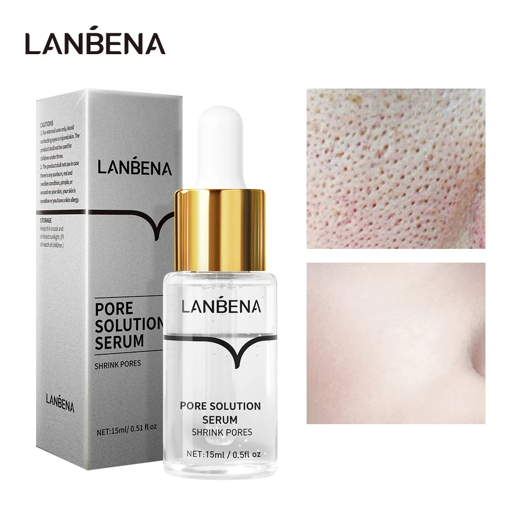 LANBENA Pore Solution Serum Shrink Pores Acne Treatment Remover Nose Blackhead Skin Firming Moisturizing Face Serum Skin Care  beautylum.com Default Title  