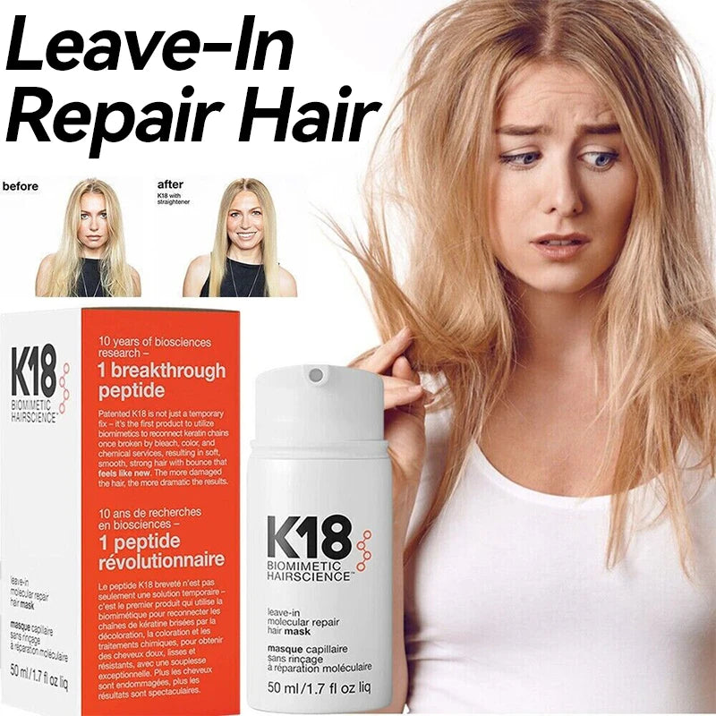 Original K18 Repair Hair Mask Leave-In Molecular Damage Restore Soft Hair Deep Keratin Scalp Treatment Hair Care Product 50ml  beautylum.com   