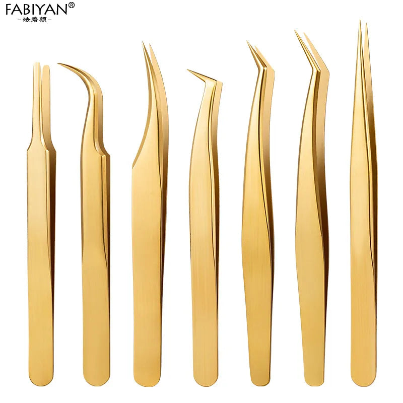 Stainless Steel Eyelash Extension Tweezers for Precision Beauty