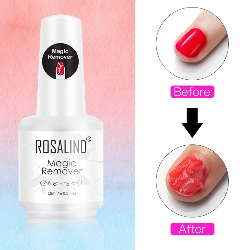 ROSALIND Fast Magic Remover Tool Kits Manicure Art Design Base Top  Delete Magic Burst Gel Semi Permanent Varnish Polish Nail  beautylum.com   