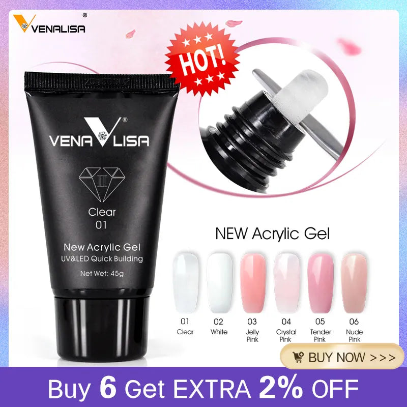 Venalisa Poly Gel Nail Kit - French Nail Constraction & Jelly Builder Extension