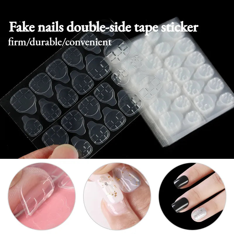 1/3/5/10/20 Sheets False Nails Sticker Transparent Double-Side Adhesive Tapes Press on Fake Nail Tip Extension Stick Makeup Tool  beautylum.com   