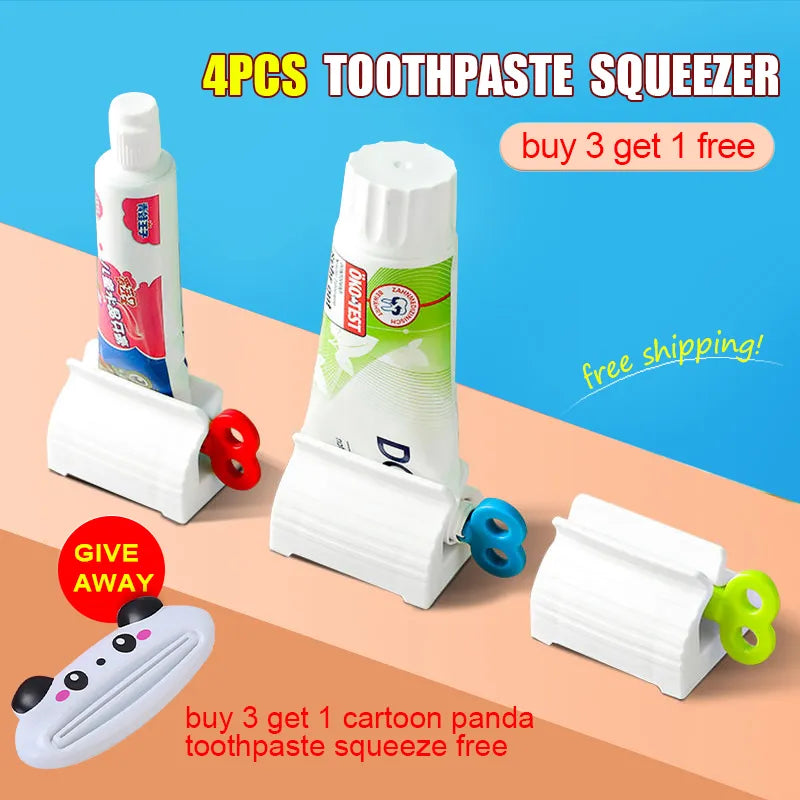 Toothpaste Squeezer Rolling Tube Toothpaste Dispenser Clip Standable Multifunctional Portable No Waste Bathroom Accessories  beautylum.com   