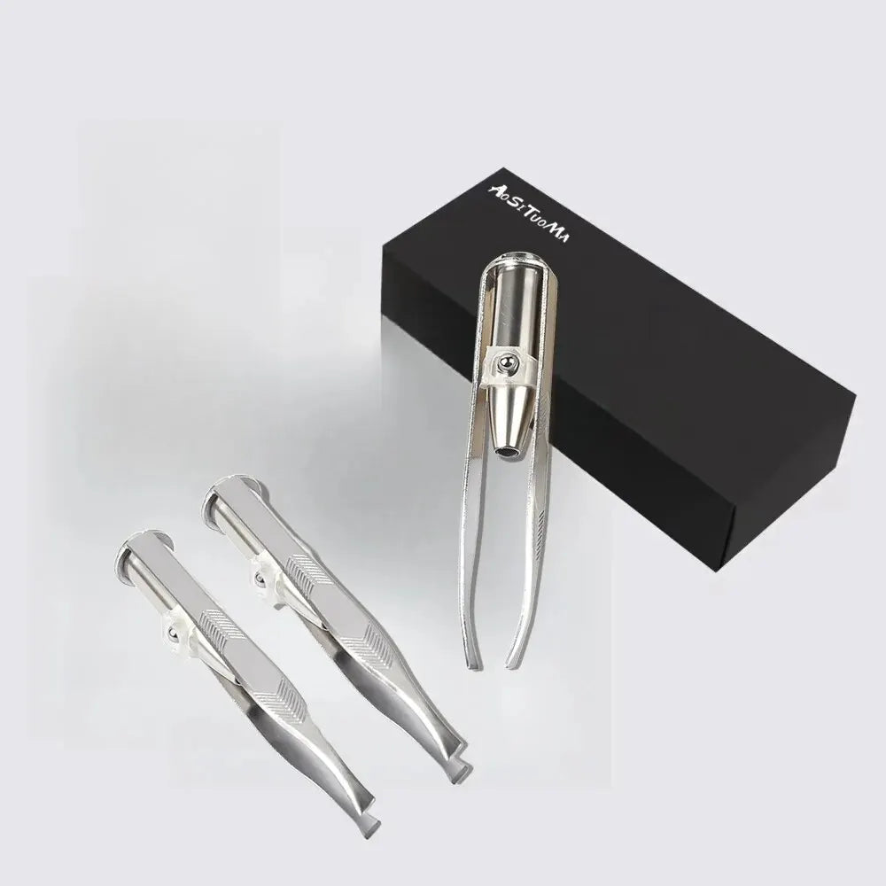 1pc Portable Stainless Steel Smart Design Eyebrow Hair Remove Tweezer With LED Light Makeup Tool  beautylum.com   