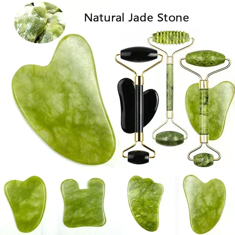 Jade Stone Facial Contouring Set: Youthful Glow & Skin Rejuvenation