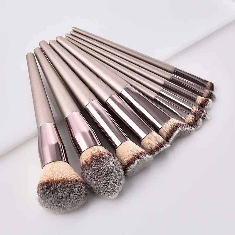 Luxurious Champagne Makeup Brushes Set: Elevate Your Beauty Routine