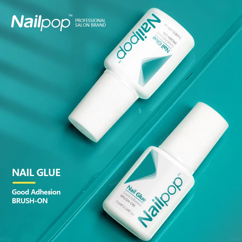 Nailpop Fast Dry Nail Glue with Brush Nail Art Tips Glitter Acrylic Decoration Nail Art Tools Manicure Accessories 2pcs  beautylum.com CHINA  