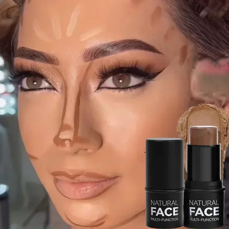 Sculpted Radiance Stick: All-in-One Face Makeup for Radiant Glow & Contouring