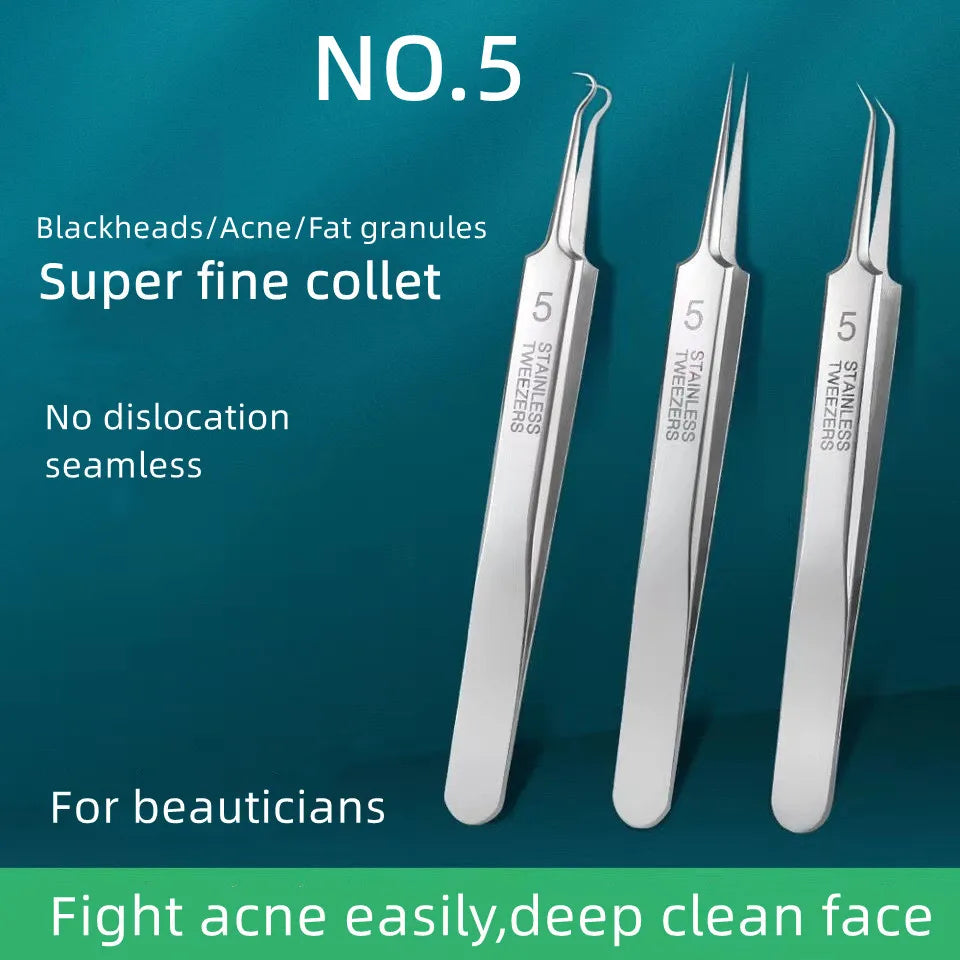 German Ultra-fine No. 5 Cell Pimples Blackhead Clip Tweezers Beauty Face Health Salon Special blackhead remover Acne Needle Tool  beautylum.com   