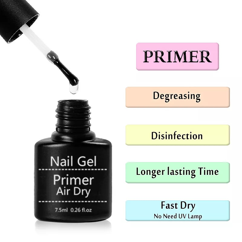 Limegirl 7.5ml Fast Air Dry Primer Matt Top Gel Base Primer Top Coat And Base Ccoat Soak Off Gel Nail Polish For Nail Art Design  beautylum.com   