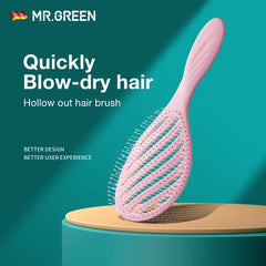 Green Scalp Massager Hair Brush - Detangle & Style with Ease