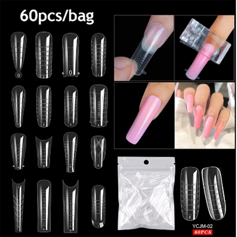 Extension False Nails Art Tips Acrylic Fake Finger Gel Polish Mold Sculpted Full Cover Press on Nails Manicures Accessories Tool  beautylum.com   