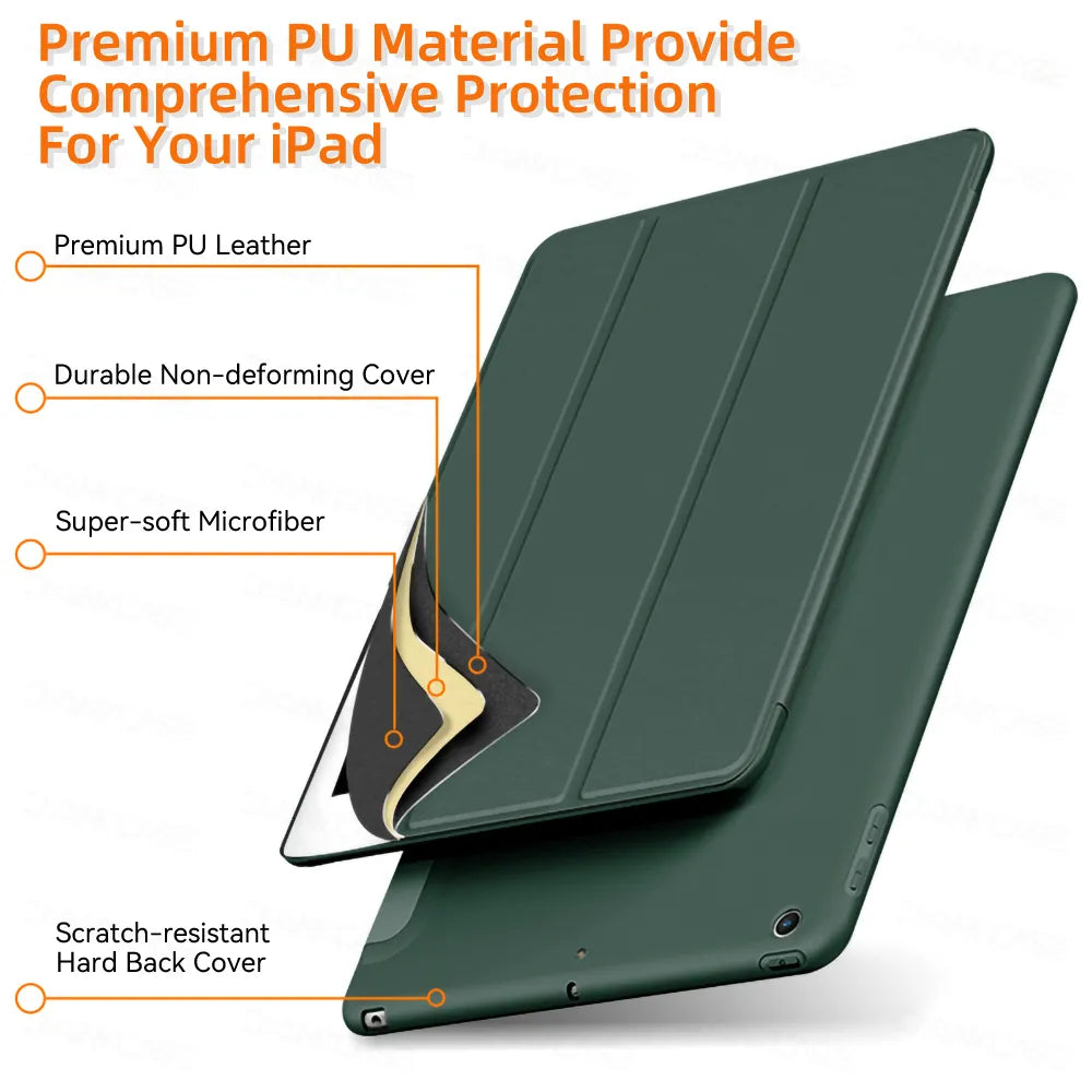 For 2021 iPad 10.2 Case 7/8/9th Generation Cover For 2018 9.7 5/6th Air 2/3 10.5 Mini 4 5 6 Pro 11 Air 4/5 10.9 10th funda  My Store   