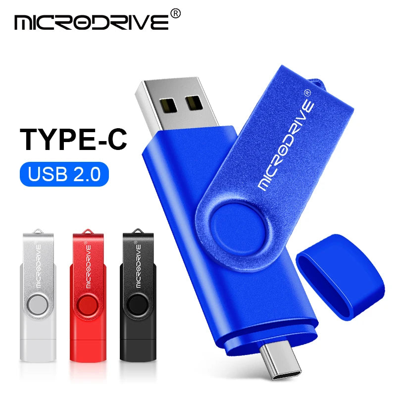 Multifunctional OTG 2 IN 1 type-c USB Flash Drive pendrive 128GB cle usb флэш-накопител stick 32/64 GB Pen Drive for phone  My Store   