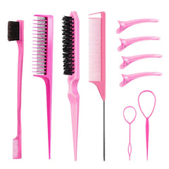 Hair Volume Boosting Styling Set for Fuller Hair: Salon Teasing Brush with Styling Tools